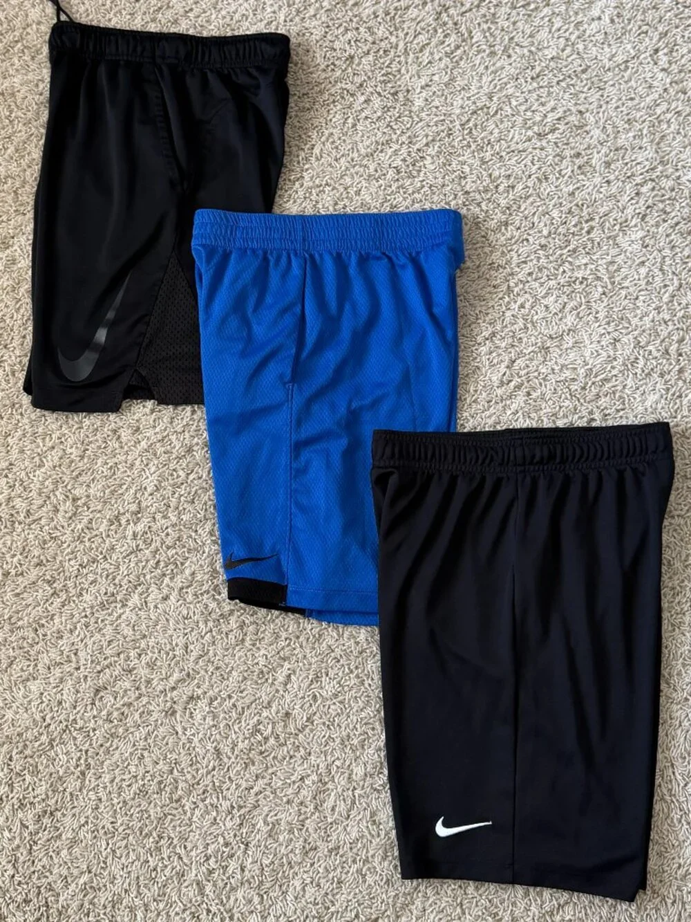 Nike Boys Athletic Shorts Bundle Black Blue Size L